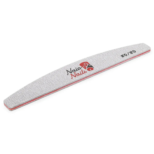 Förpackning med 4 blandade - Zebra Grey Halvmåne 80, 120, 180, 240 korn Nagelfilar