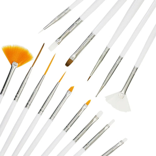 Set med 15 nagelkonstpenslar