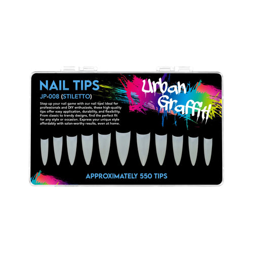 JP-008 Stiletto Nageltippar - Naturlig - 550