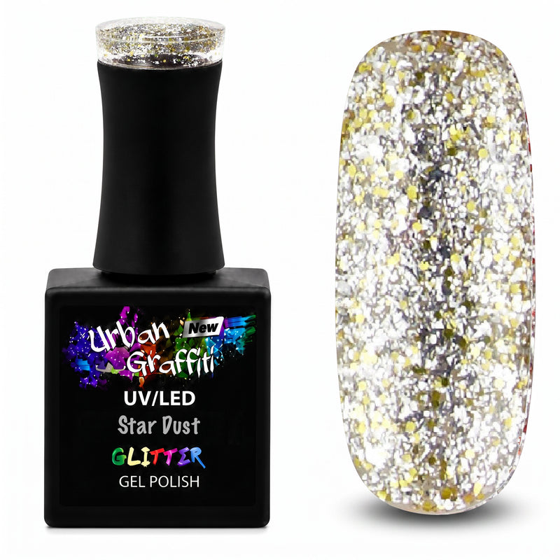Star Dust - UGGP-A0906 Urban Graffiti Silver och Guld Glitter Gel Nagellack 15ml