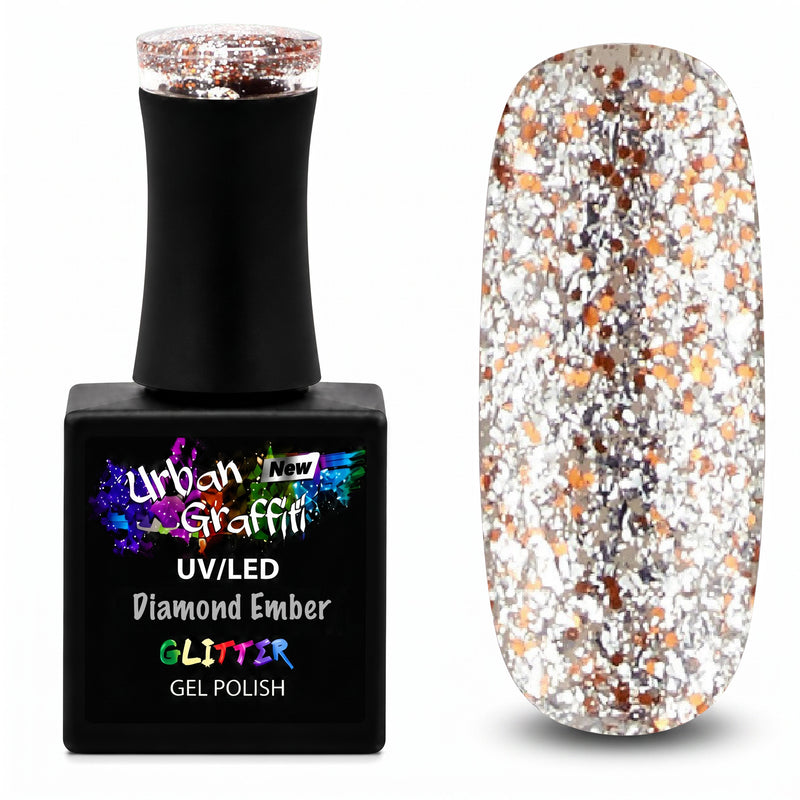 Diamond Ember - UGGP-A0911 Urban Graffiti Silver och Guld Glitter Gel Nagellack 15ml