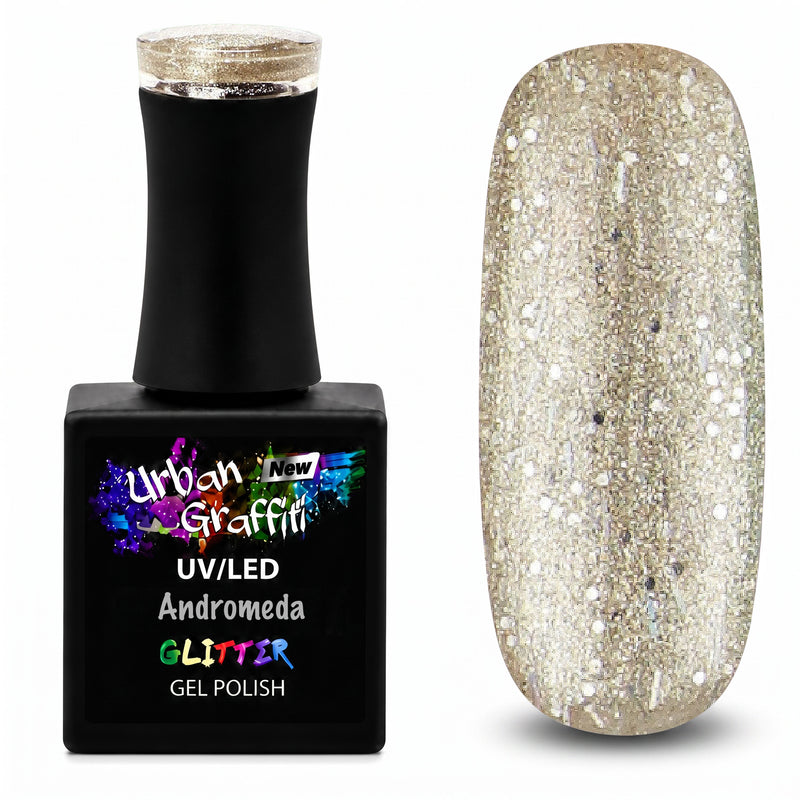 Andromeda - UGGP-A0919 Vernis Gel Pailleté Or Graffiti Urbain 15ml